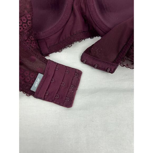 Aerie Bra Underwire Push Up Burgundy Lace Whimsigoth Vamp Dark Coquette Goth - Picture 4 of 6